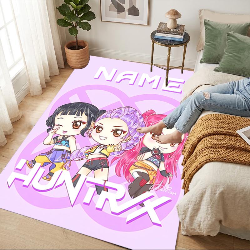 Personalized Name Fantasy Heroes Living Room Non-Slip Area Rug Soft Carpet for Bedroom Playroom Sofa Office Home Decor Doormat