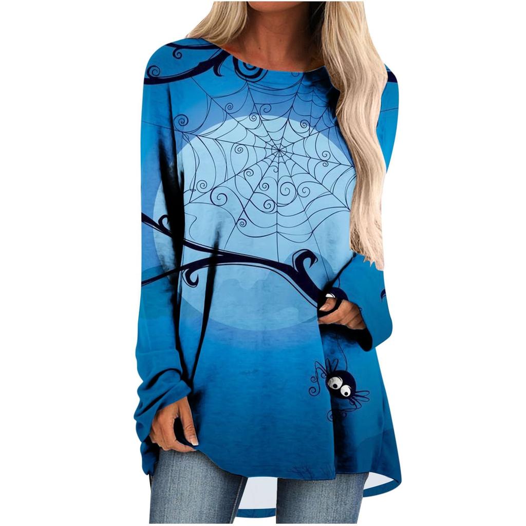 Футболка с принтом «Страшный Хэллоуин», паутина, руки на кладбище, 3D-принт, женские футболки с длинным рукавом, уличная одежда, женские туники, футболки, топы, одежда