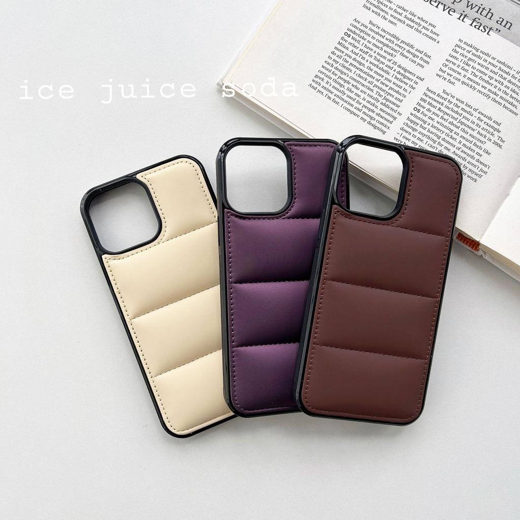 Applicable To IPhone16Promax Mobile Phone Case Solid Color Cotton-filled Down Jacket Apple 1511 Couple 13