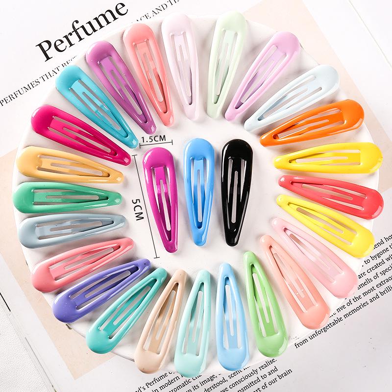 Korean Style Colorful Children's Hair Clips - Water Drop Candy Color BB Clips & Drip Oil Hairpins for Bangs
