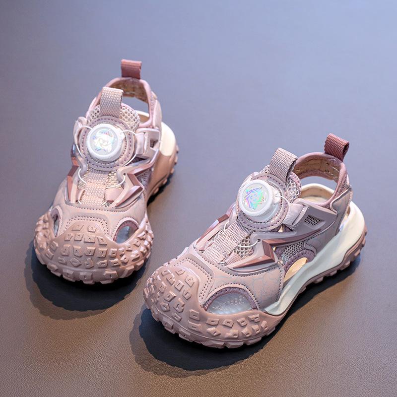 Children's Hollowed-Out Rotating Buckle Sports Sandals2026Summer stylish color-blocking casual shoes for boys and girls