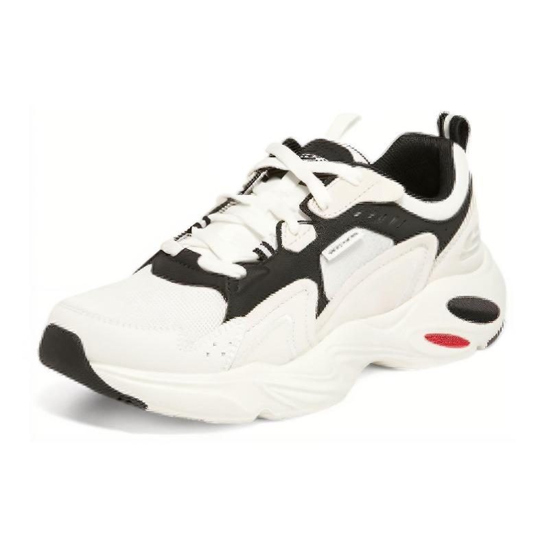Skechers D'LITES 4.0 Мужские Сетчатые Низкие Папины Кроссовки Бело-Черные 894073-WBK