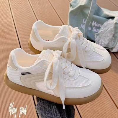 Niche Original Versatile Little White Shoes, женские новые кроссовки с круглым носком, немецкие кроссовки, повседневная спортивная обувь из дышащей сетки