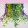 Elegant Plastic Artificial Hanging Basket Flower Vine For In/outdoor Wall Decoration