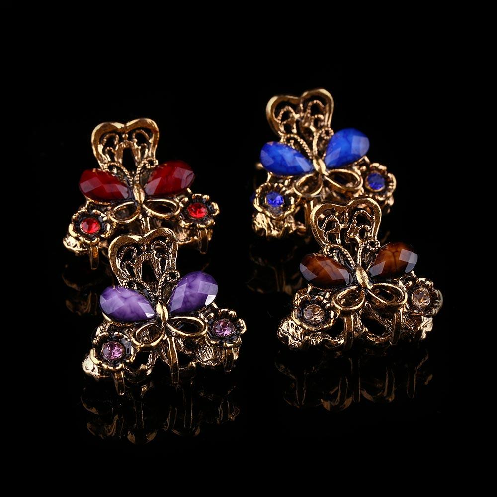 Ladies Gifts Retro Vintage Mini Butterfly Hair Clip Resin Hairpins Jewelry Claw