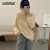 Autumn and Winter Women's Pit Stripes Half-zipper Sweater Design Sense of Stand-up Collar Soft Loose Lazy Wind Outside The Wear Sweater Tops