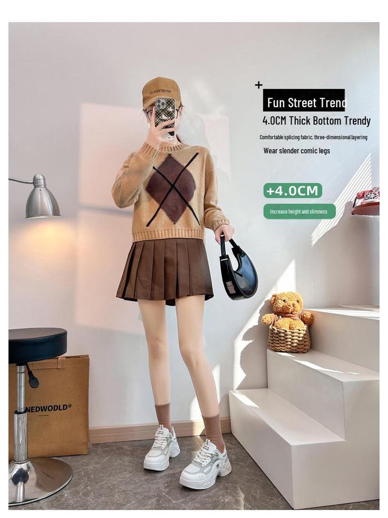 Женские кроссовки Dad в корейском стиле: Кроссовки для бега на толстой подошве весна 2025 K6005