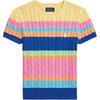Polo Sweater Ss25 Round Neck Striped Short Sleeve Knitwear Multi-Color Kids Kids Sweater CWPOSWEG6820532-999