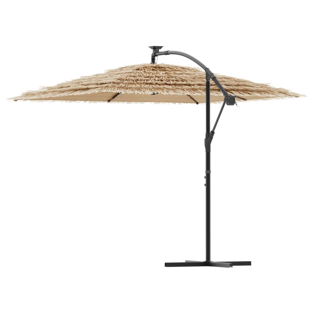 Vidaxl Parasol Ogrodowy Z Led, Stalowy Słupek, Brązowy, 246X246X230 Cm