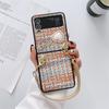 Роскошный винтажный тканый чехол с узором для Samsung Galaxy Z Flip 5 4 Z Flip 3 с квадратным жемчугом, чехол из искусственной кожи с ремешком для Samsung Galaxy Z Fold 5 3 Z раза 4