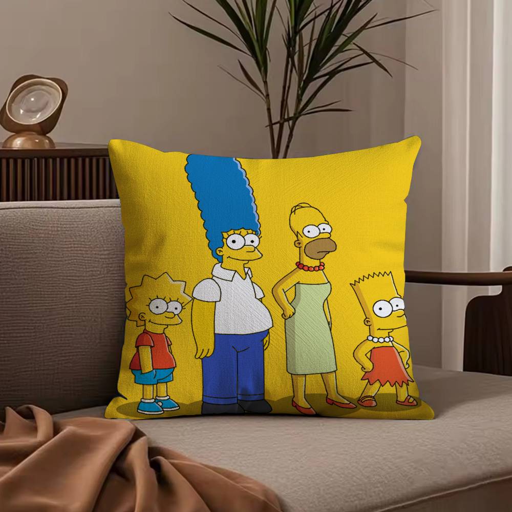 Мультяшная наволочка The S-Simpsons, противопылевая, с потайной молнией, из шелковистого короткого плюша, чехол для диванной подушки