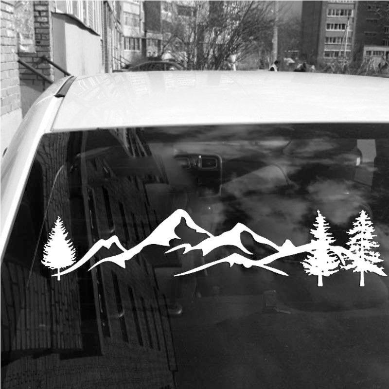 SUV RV Camper Offroad 100cm Tree Mountain Car Decor PET Reflective Forest Car Sticker Decal Mayitr