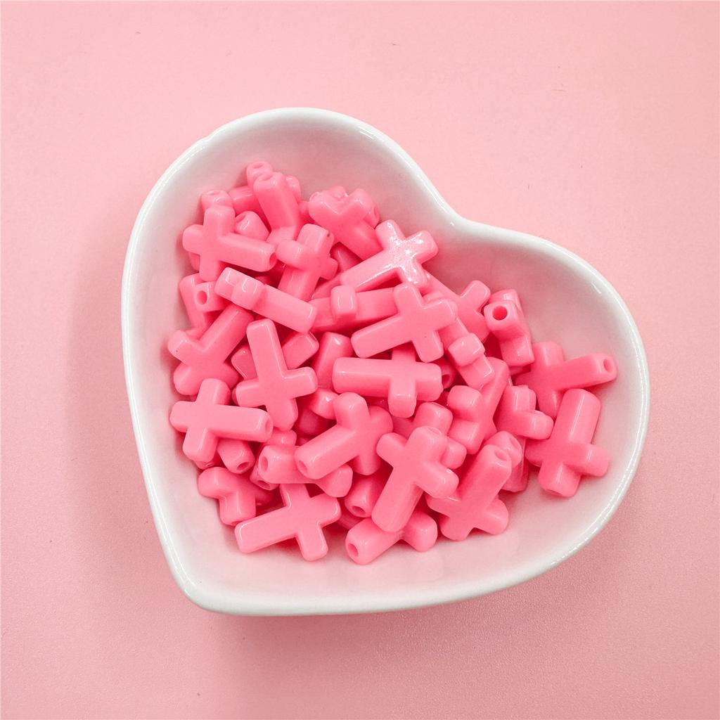 Home Party Supplies Fashion System Cream Spring Color DIY Jewelry Accessories Cross Loose Beads Necklace Bracelet Macaron Color 50Pcs