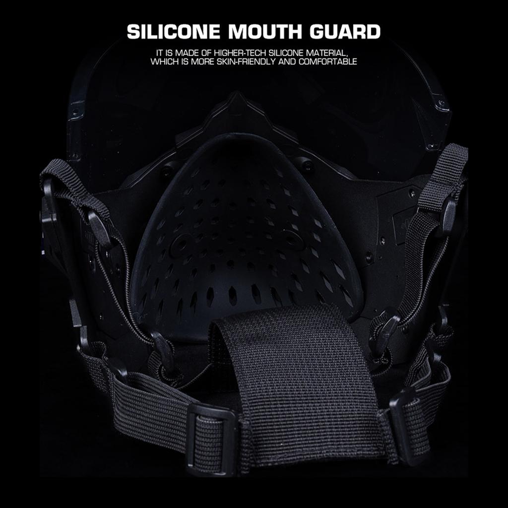 Маска для косплея Темного Рыцаря Многоцелевая Маска для защиты на открытом воздухе Регулируемая Дышащая Панк Кибер Маска Аксессуары для охоты на открытом воздухе