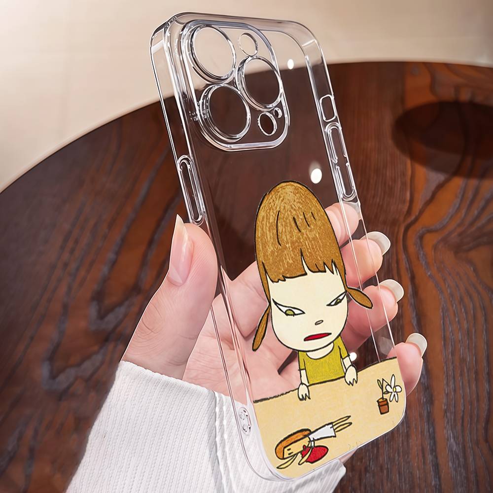 Чехол для телефона Yoshitomo Nara для iPhone 16e 16 15 14 13 12 11 Mini Pro Max Прозрачный противоударный чехол