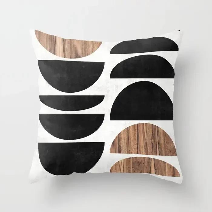 45x45cm Creative Wood Texture Marble Pillowcases Fashion Geometric Cushions Case Farmhouse Home Decor Sofa Couch Throw Pillows