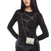 MCM Mode Travia Металлическая Цепочка Логотип Кожаный Мини-Кошелек Женский кошелек Небесно-Голубой MYLCSLM01J3001