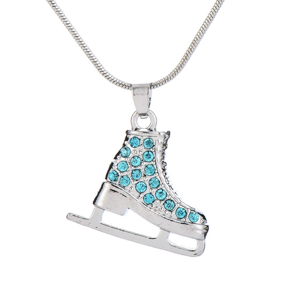 Snake Chain Ice Skate Pendant Sliver Color Figure Skating Pendant Teens Girl