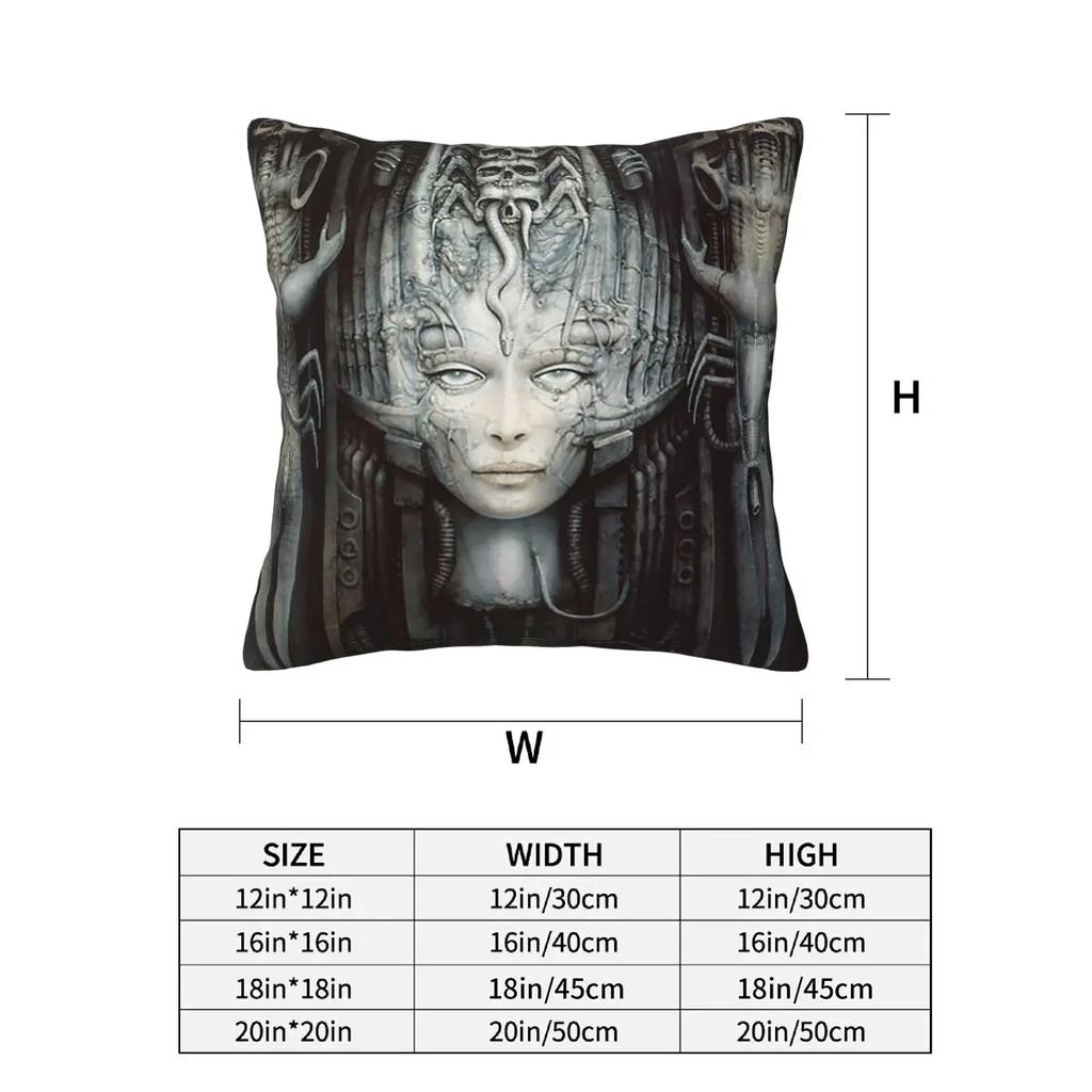 Hr Giger - Li - Painting 2 Pcs Square Pillowcase Pillow Cover Cushion Zip Decorative Comfort Throw Pillow For Home Living Room