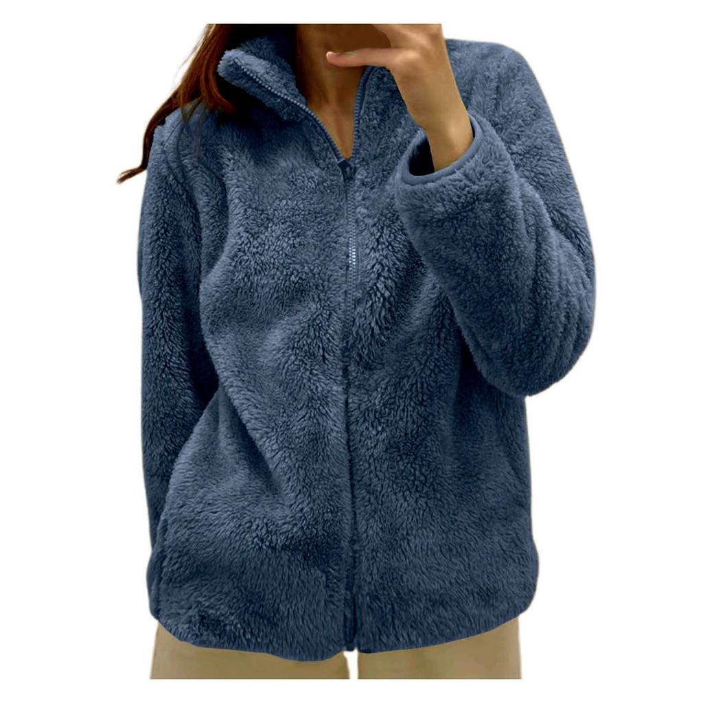 Womens Fleece Zip Up Jacket Light Fall Jackets Winter Plus Size Jackets