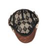 Spring And Autumn Beret Hats Vintage Checkered Brown Coffee Khaki Flat Cap Front Cap Painter'S Cap Cap Man