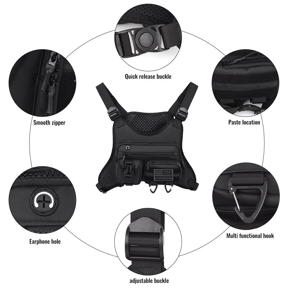 Camping Front Chest Vest Backpack Running Bag Cycling Jogging Hunting Vest Outdoor Rig Sports Gym Travel Training Fanny Pack