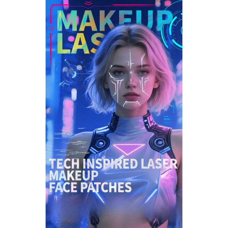 4 шт. Лазерная тату-наклейка Аниме кос Сценический макияж Наклейка на лицо