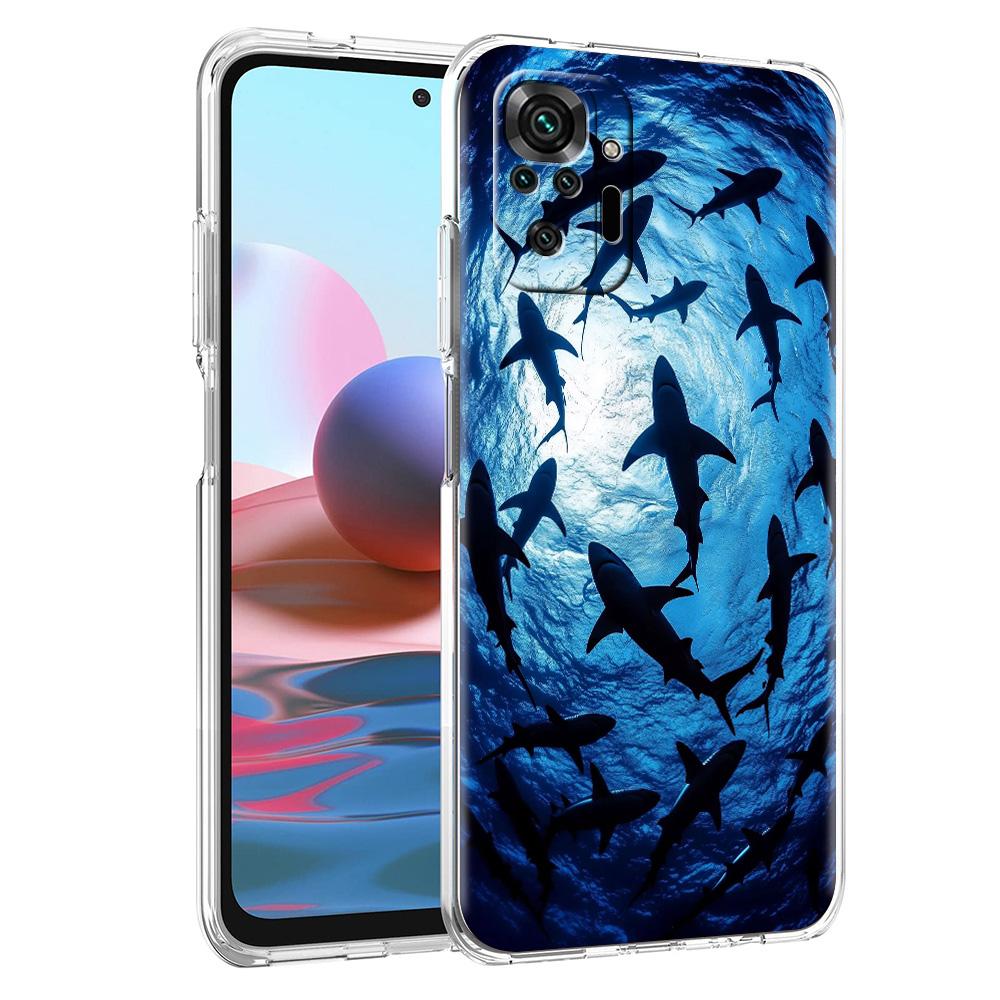 Чехол для телефона для Xiaomi Redmi Note 15 14 5G 13 12 10 11 Pro Plus 4G 14C 13C 12C Мягкий ТПУ Чехол Акула