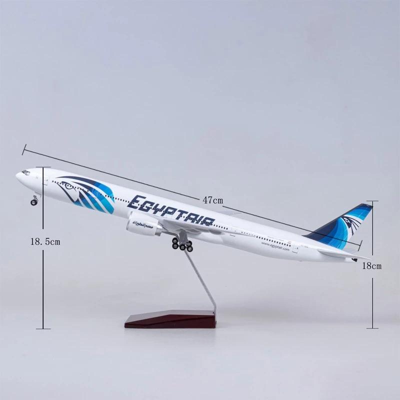 Масштаб 1/157 B777 47СМ Модель самолета авиакомпании Egypt Air 777 Модель самолета с шасси Модель самолета Домашний декор Украшение