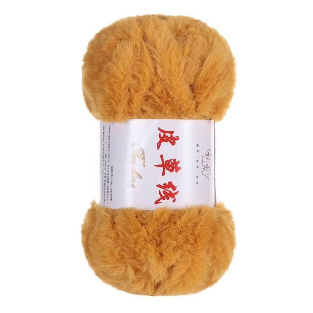 100g Roll Faux Fur Yarn Soft Material Anti-Pilling Chunky Fur Yarn Fluffy Texture Solid Color Fluffy Yarn Knit Scarf Hat