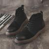 Men's Korean Style Spring Leather Military Work Boots - High Top Casual Desert Short Boots
