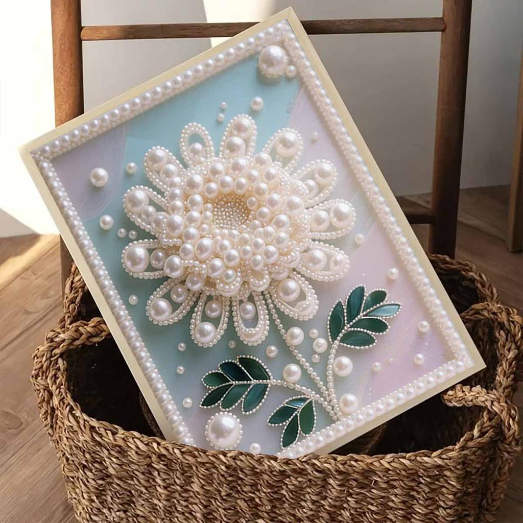Набор для алмазной мозаики «Жемчужный одуванчик» DIY 15,7x19,6 дюйма, Алмазная живопись с драгоценными камнями, Без рамки, Для взрослых, Идея для подарка, Декор для стены дома