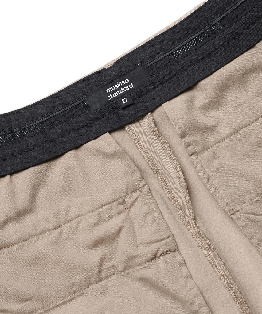 MUSINSA STANDARD WOMAN Women'S Heavyweight Fleece-Lined Wide Hidden Elastic Waist Slacks [Beige]