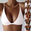 Fashion Women Solid Color Sexy Bikini Swimsuit Tops Casual Sling Swimwear Tops