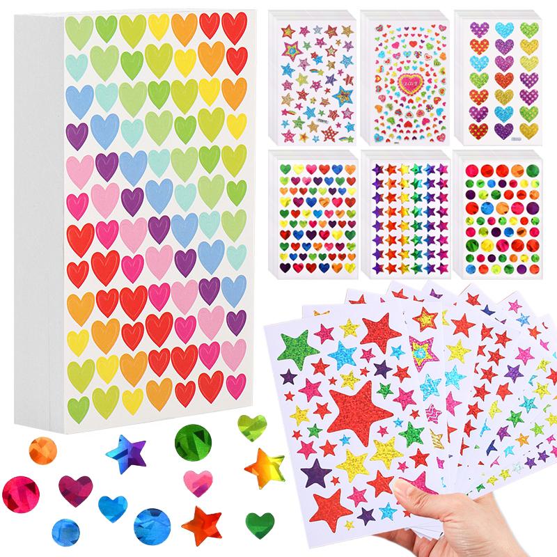 10/20/50 Sheets Scrapbook Stickers Color/Laser Star Heart Dot Handicraft DIY Diary Album Rainbow Decoration Acssories TMZ
