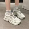 Женская белая спортивная обувь для бега, дышащая повседневная обувь, противоскользящая, износостойкая, с толстой подошвой, женская обувь осеннего времени