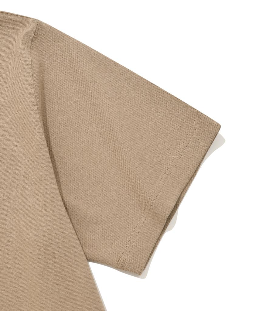 COVERNAT Open Collar Pocket T-Shirt Beige