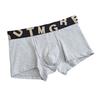 Men Boxer Underwear Tight Cut High Elasticity Letter Print U-Convex Shorts Briefs Elastic Mid-Waist Design Breathable Panties
