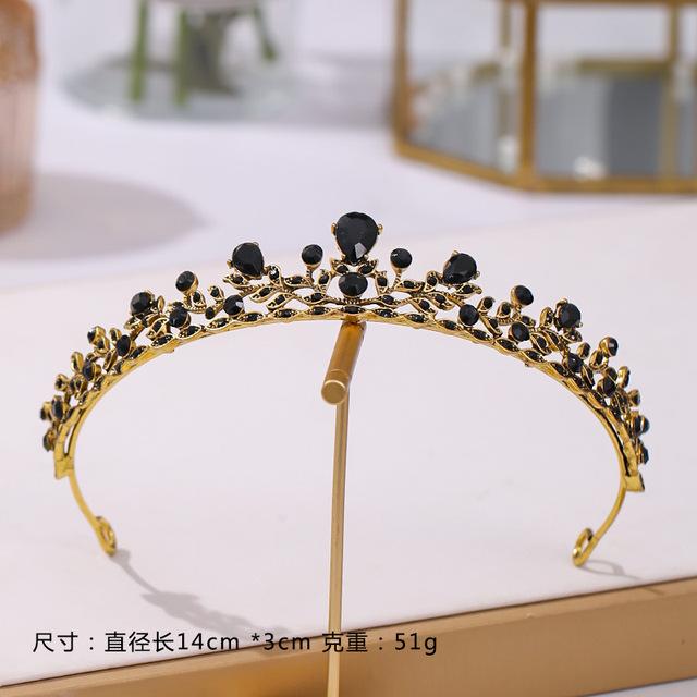 Vintage Baroque Imitated Emerald Crystal Tiaras And Crowns Hair Jewelry Women Girls Headpiece Wedding Bridal Hair Accessories