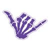 Skeleton Shaka Sign Hand Car Decal Skull Rock On Finger Silhouette Sticker Waterproof Removable Surf Punk Style Vehicle Window V