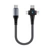 Dual Type-C Elbow PD100W Fast Charging Short Cable for Car & Power Bank