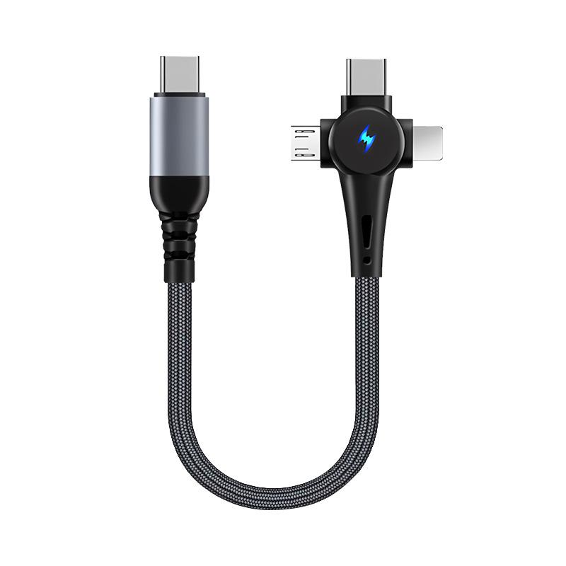 Dual Type-C Elbow PD100W Fast Charging Short Cable for Car & Power Bank