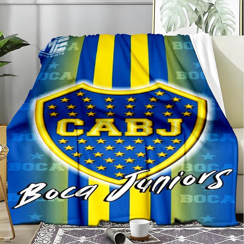 1PC Boca Football Club Printed Soft Flannel Blanket Throw for Adult Bedroom Living Room Sofa Camping Travel Fan gifts Christmas Gifts
