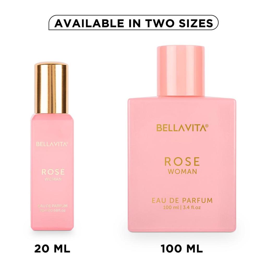 Bella Vita Luxury Organic Rose Woman Eau De Parfum 20 ML Long Lasting Floral Woody Fragrance for Women