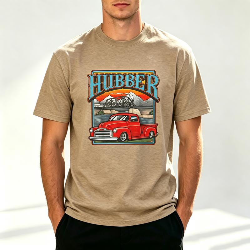 Vintage Truck Graphic Print T Shirt Unisex Unisex 100 Cotton Short Sleeve Retro Car Casual Streetwear Top