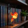 Wrought Iron Owl Bookshelf Lamp Vintage Bookend Shelf Lamp Reading Nook Light  Birthday Gift