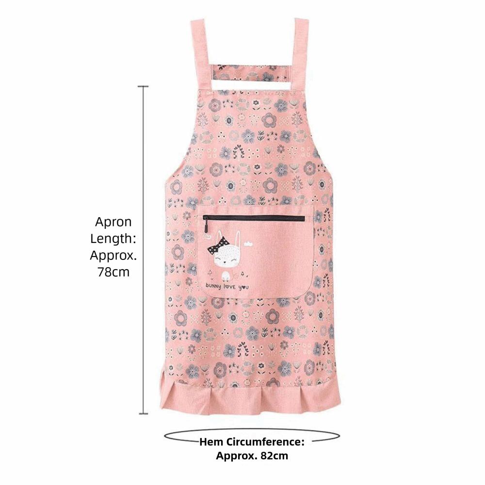 New Breathable Flower Kitchen Apron Cotton Korean Style Cooking Smock Wear-resistant Chef Apron for Women Girl