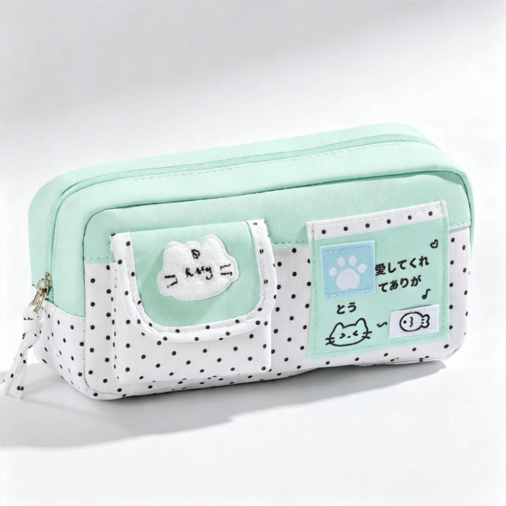 Cartoon Print Pencil Pouch Large Capacity Pen Bag Kawaii Pencil Case Elementary School
