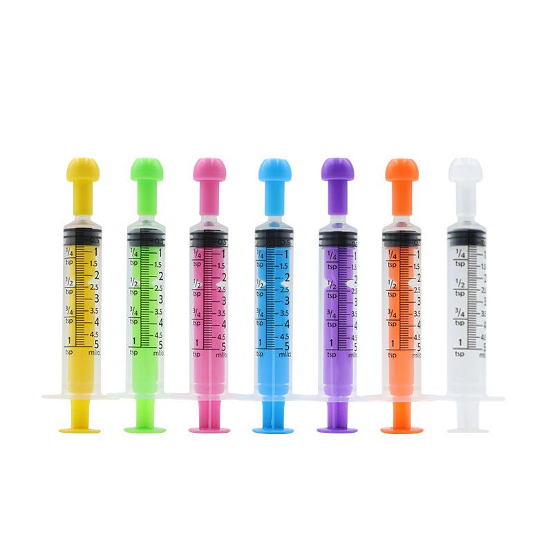 5Pcs Measurement Syringe With Cap, For Scientific Labs, Liquid Dispensing, Pet And Party Supplies, Oral Liquid 5Cc/5Ml-10Cc/10Ml