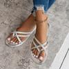 2024 Женские тапочки на плоской подошве Летние пляжные сандалии с квадратным носком Женские повседневные бохо Шлепанцы с застежкой-молнией Модные шлепанцы Большого размера 43
